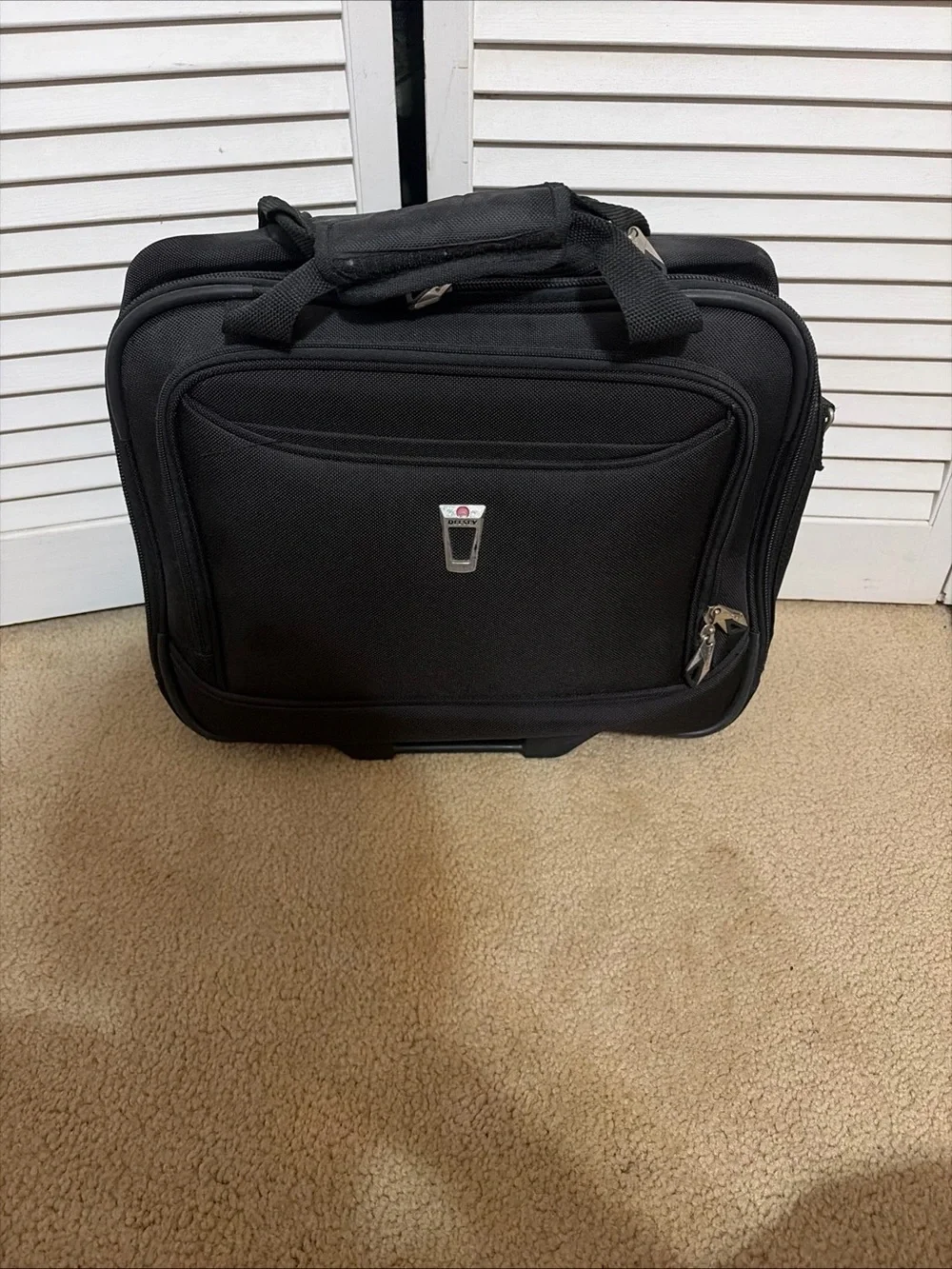 Professional Black Rolling Laptop Briefcase with Telescoping Handle